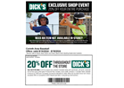 20% off at Dick's Flower Mound